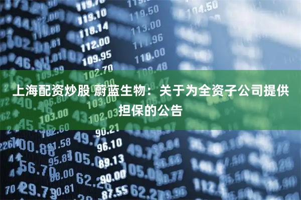 上海配资炒股 蔚蓝生物：关于为全资子公司提供担保的公告