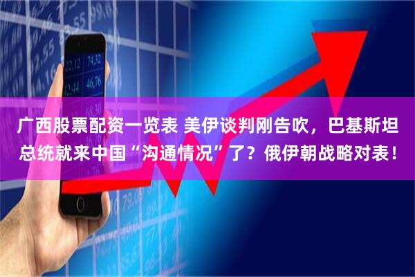 广西股票配资一览表 美伊谈判刚告吹，巴基斯坦总统就来中国“沟通情况”了？俄伊朝战略对表！