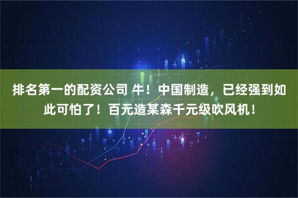 排名第一的配资公司 牛！中国制造，已经强到如此可怕了！百元造某森千元级吹风机！